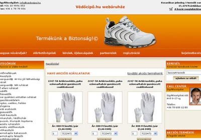 Védőcipő.hu webáruház készítése