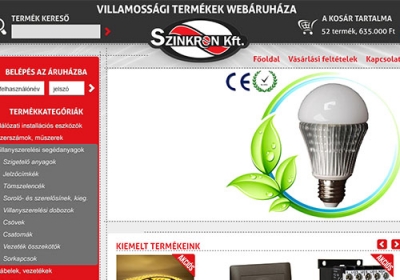 Villamosságiwebáruház.hu készítése