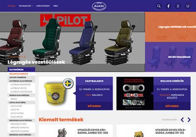 Jarmugyartoshop.hu - autóbusz légrugós vezetőülés - reszponzív webáruház készítés