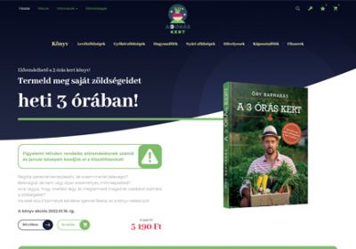 Shop.a3oraskert.hu - A 3 órás kert könyv, vetőmagok forgalmazása - reszponzív webáruház készítés