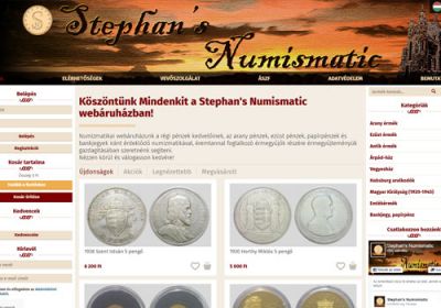 Stephansnumizmatika.hu - Numizmatika reszponzív webáruház készítés
